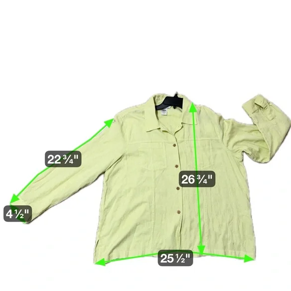 Coldwater Creek Linen Blend Button Front Lightweight Textured Blouse Sz 2X EUC - Picture 5 of 11